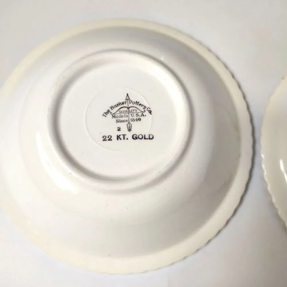 The Harker Pottery Company Courting Couple 2 Small Bowls  6